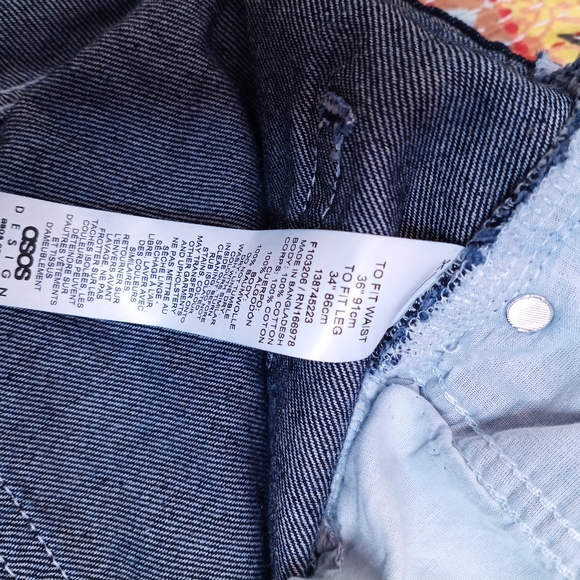 ASOS Men's Relaxed Fit Navy Jeans - Picture 7 of 7